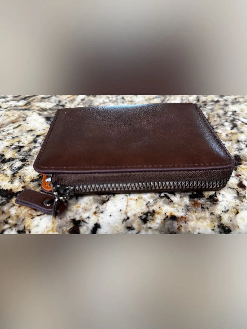 AIKS Kangaroo Brown Zip Around Bifold Wallet NWOT